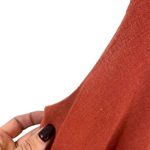 Lennie LNY New York Orange Linen Maxi Dress Sweetheart Neckline Size‎ 10 - Picture 3 of 10